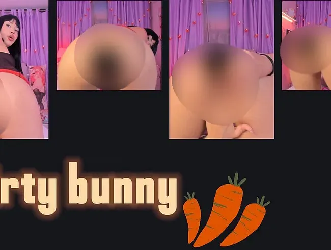 Lassen Sie dieses süße, freche und schmutzige Häschen mit seinem Schwanz spielen pt1