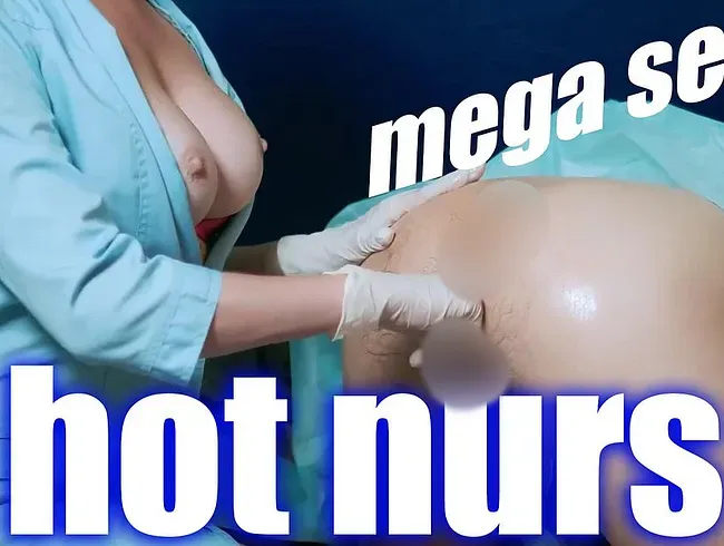 Krankenschwester-Prostataspiel: Aufgeknöpfter Mantel, Facesitting & Doppelloch-Creampie-Finish - EvaGrant