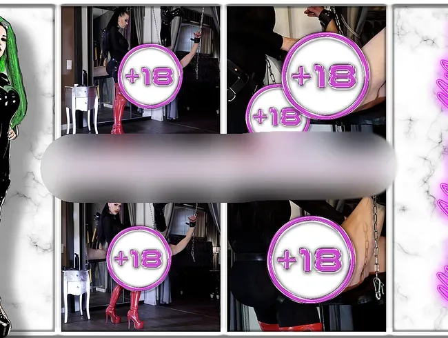 Nylon Catsuit mit strapon ficken